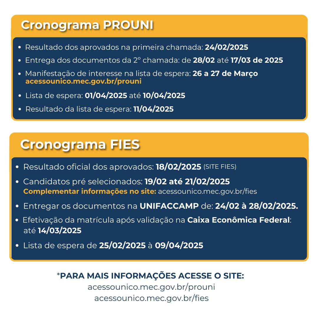 Informações sobre FIES e PROUNI